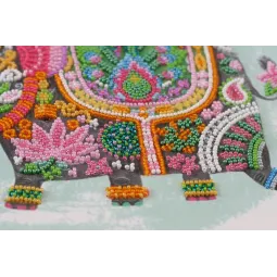 Kit de broderie de perles principal Trois éléphants pour le bonheur (Scènes déco) Abris Art AB-605