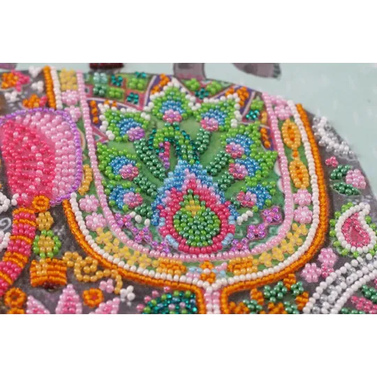 Kit de broderie de perles principal Trois éléphants pour le bonheur (Scènes déco) Abris Art AB-605 Kit de broderie de perles principal Trois éléphants pour le bonheur (Scènes déco) Abris Art AB-605