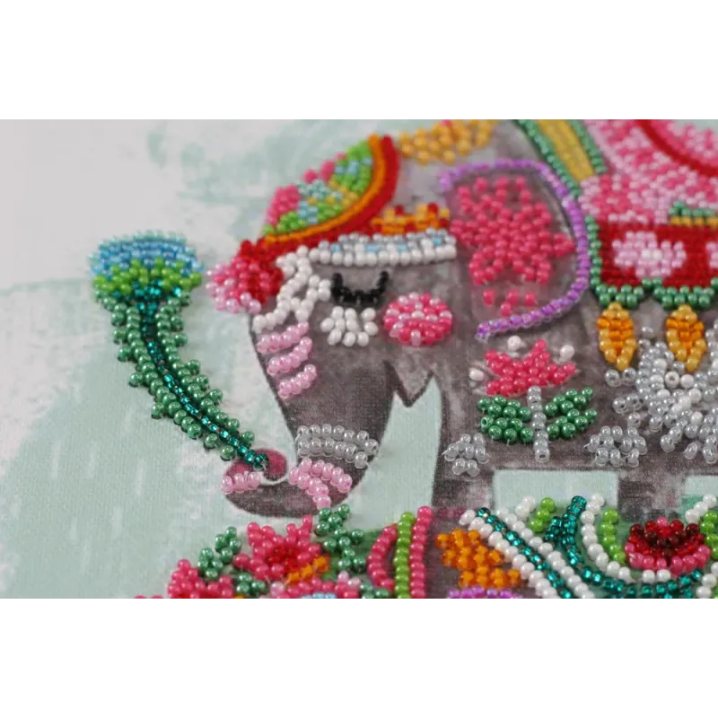 Main Bead Embroidery Kit Three elephants for happiness (Deco Scenes) Abris Art AB-605