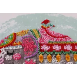 Kit de broderie de perles principal Trois éléphants pour le bonheur (Scènes déco) Abris Art AB-605