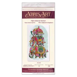 Основной набор для вышивания бисером Три слона для счастья (Deco Scenes) Abris Art AAB-605