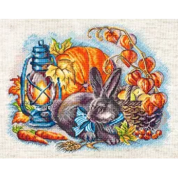 Herbst mit einem Kaninchen 25x20 cm SLETIL8998
