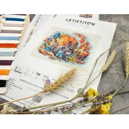 Herbst mit einem Kaninchen 25x20 cm SLETIL8998