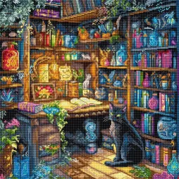 Cross stitch kit "Charmed Library" 29x29 cm SLETIL9935