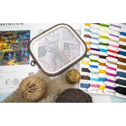 Kit de point de croix "Charmed Library" 29x29 cm SLETIL9935