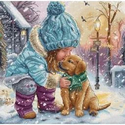 Kit de point de croix "Meilleurs amis" 28x27cm SLETIL9925