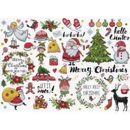Cross stitch kit "Christmas Sampler" 38x27 cm SLETIL9928