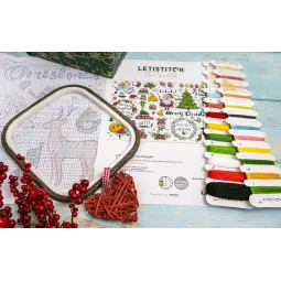 Cross stitch kit "Christmas Sampler" 38x27 cm SLETIL9928