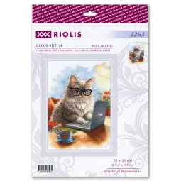 Kit de point de croix "Écrivain de Meowmoirs" 21x30 cm SR2263