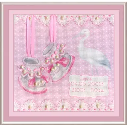 Baby Shoes Birth Sampler (Girl) SRK-315