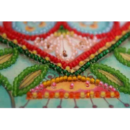 Mini Bead embroidery kit Summer heart 15x15 cm AM-204