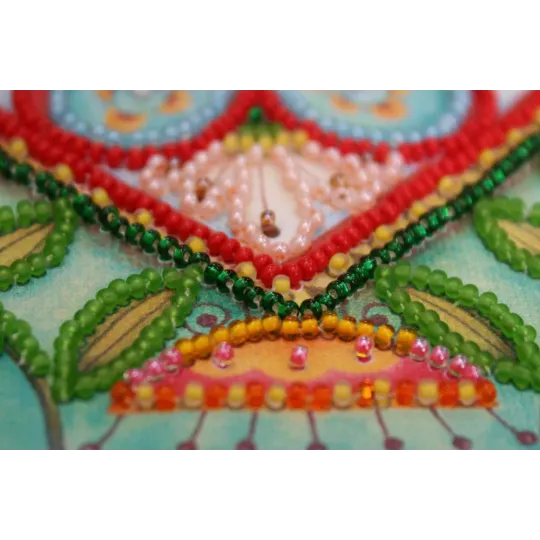 Мини набор для вышивания бисером Летнее сердце 15x15 см AAM-204