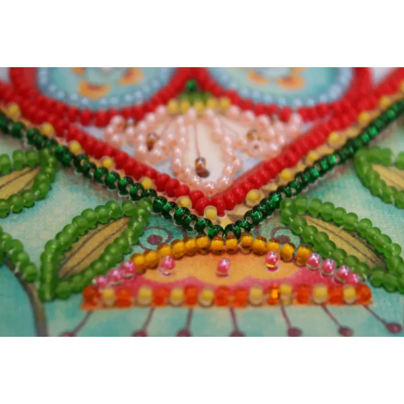 Мини набор для вышивания бисером Летнее сердце 15x15 см AAM-204