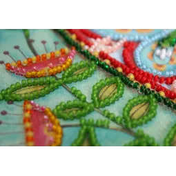 Mini karoliukų siuvinėjimo rinkinys Vasaros širdis 15x15 cm AAM-204