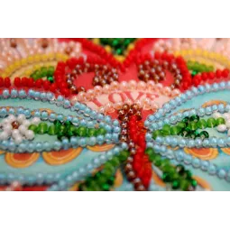 Mini kit de broderie de perles Cœur d'été 15x15 cm AAM-204