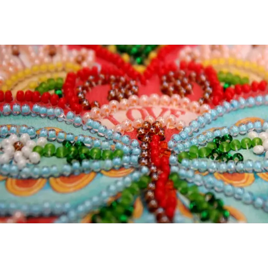 Мини набор для вышивания бисером Летнее сердце 15x15 см AAM-204