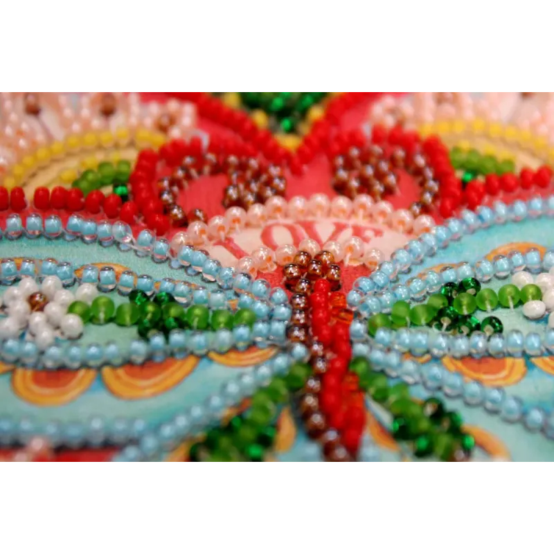 Мини набор для вышивания бисером Летнее сердце 15x15 см AAM-204