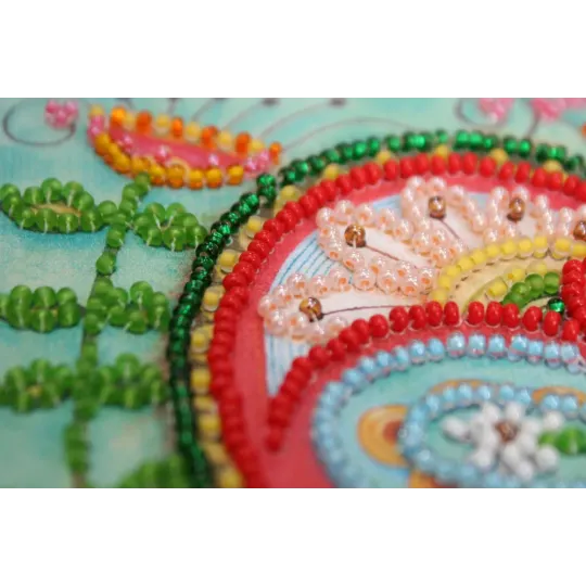 Мини набор для вышивания бисером Летнее сердце 15x15 см AAM-204