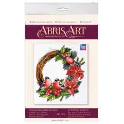 Cross-stitch kit Christmas wreath (Winter tale) 25x27 cm AAH-154