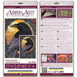 Main Bead Embroidery Kit Black raven (Deco scenes) 25x35 cm AAB-904