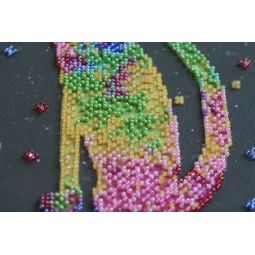 Основной набор для вышивания бисером «Мурлыканье котят» 25x42 см AAB-744