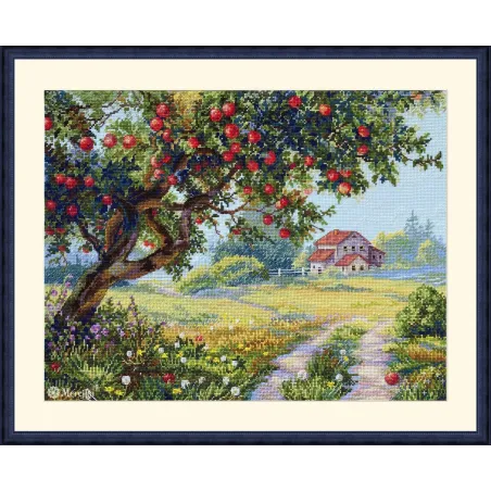 Siuvinėjimo kryželiu rinkinys Senas obuolių medis 29,5x38,5 cm SK255