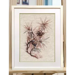 Kreuzstich-Set "Kiefernast" 18x27 cm S1662