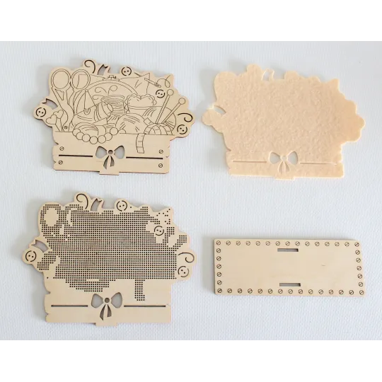 Point de croix sur base en bois "Porte-serviette "Coin artisanat" SO-107
