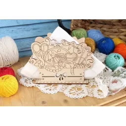 Cross-stich on wooden base "Napkin holder “Handicraft corner” SO-107