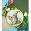 Kit de point de croix avec cercle inclus Fleuriste 15x15 cm AAHM-088