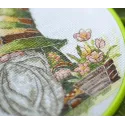 Kit de point de croix avec cercle inclus Fleuriste 15x15 cm AAHM-088
