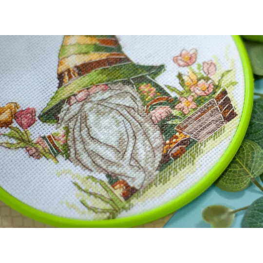 Kreuzstich-Set mit Stickrahmen Florist 15x15 cm AAHM-088