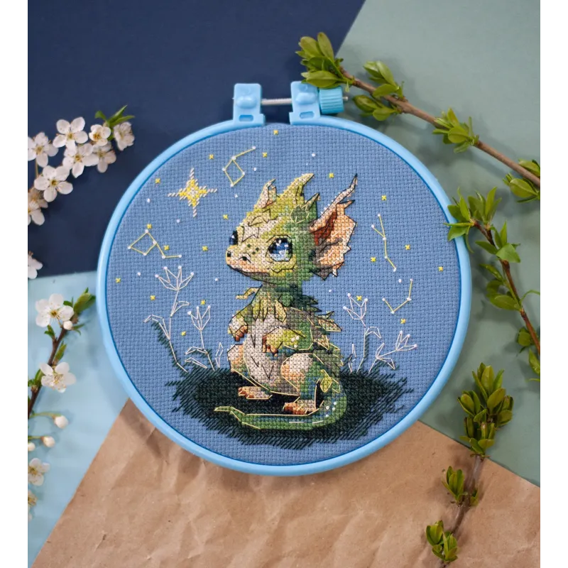 Kreuzstich-Set mit Stickrahmen Der hellere Stern 15x15 cm AAHM-087