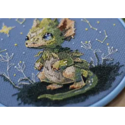 Kryželiu siuvinėjimo rinkinys su lankelis Įtraukta žvaigždė šviesesnė 15x15 cm AAHM-087