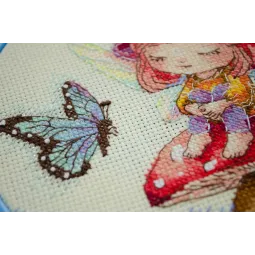 Cross-stitch kit with Hoop Included Tiny Sorceress 15x15 cm AAHM-086
