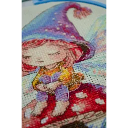 Набор для вышивания крестиком с пяльцами в комплекте Tiny Sorceress 15x15 см AAHM-086