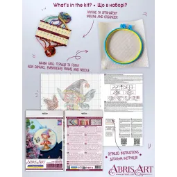 Kit de point de croix avec tambour inclus Petite Sorcière 15x15 cm AAHM-086