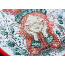 Kit de point de croix avec cercle inclus Lost in dreams 15x15 cm AAHM-085