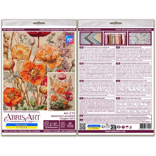 Kit de point de croix (Scènes Déco) Murmure de prairie 23x34 cm AAH-270