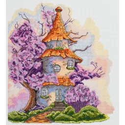 Kit de point de croix Maison magique (Scènes Déco) 27x30 cm AAH-187