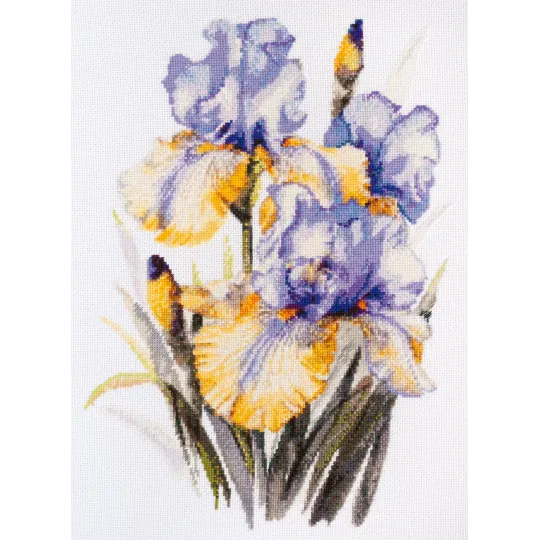Kit de point de croix Iris (Fleurs) 21x30 cm AAH-142