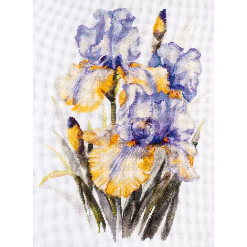 Kit de point de croix Iris (Fleurs) 21x30 cm AAH-142