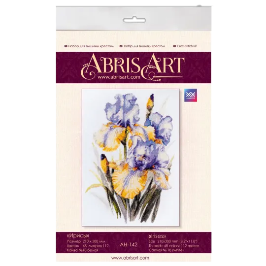 Kit de point de croix Iris (Fleurs) 21x30 cm AAH-142