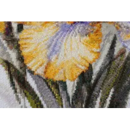 Kryželiu siuvinėjimo rinkinys „Irisai“ (gėlės) 21x30 cm AAH-142