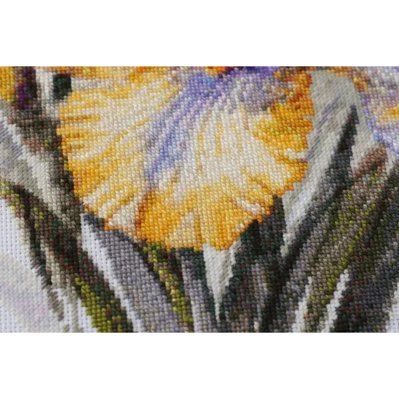 Kit de point de croix Iris (Fleurs) 21x30 cm AAH-142