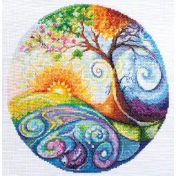 Kit de point de croix Premier lever du soleil (Scènes Déco) 24x24 cm AAH-134