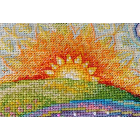 Kit de point de croix Premier lever du soleil (Scènes Déco) 24x24 cm AAH-134