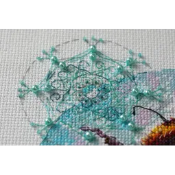 Cross-stitch kit Caramel spider web 19x22 cm AAH-085