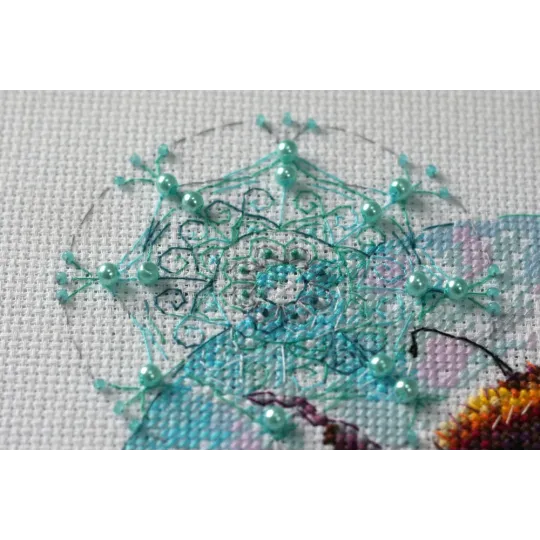 Cross-stitch kit Caramel spider web 19x22 cm AAH-085