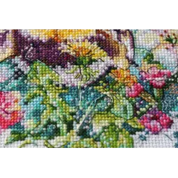 Kit de point de croix Toile d'araignée Caramel 19x22 cm AAH-085